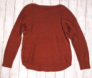 Lee Long Sleeve Crew Neck Burnt Orange Sweater Large